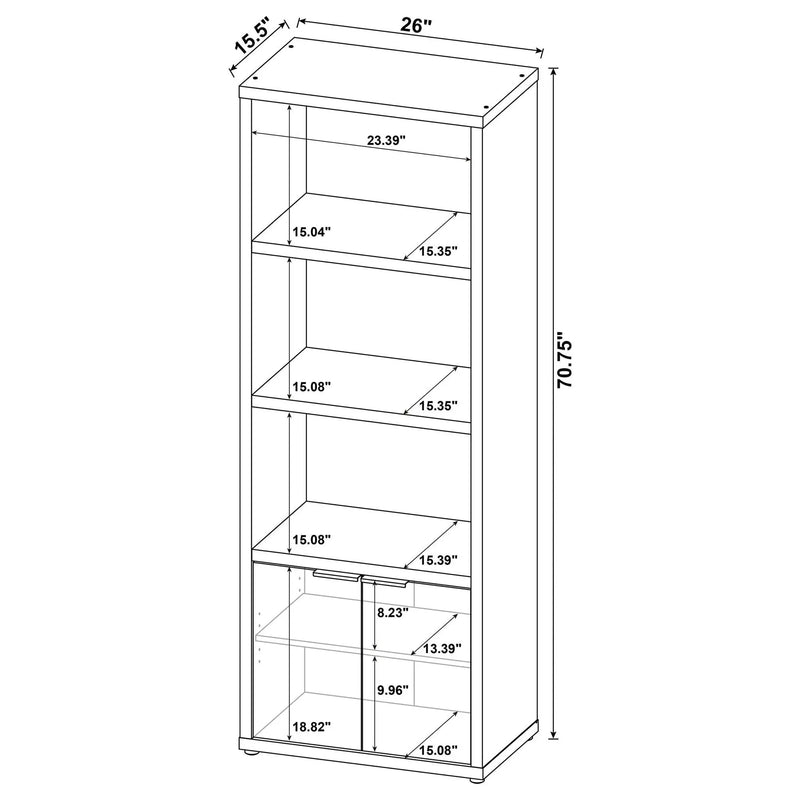 Noriega - 3 Shelf Media Tower With Open Shelves And Hidden Cabinet Storage - Mango Color by HouseOfZazla