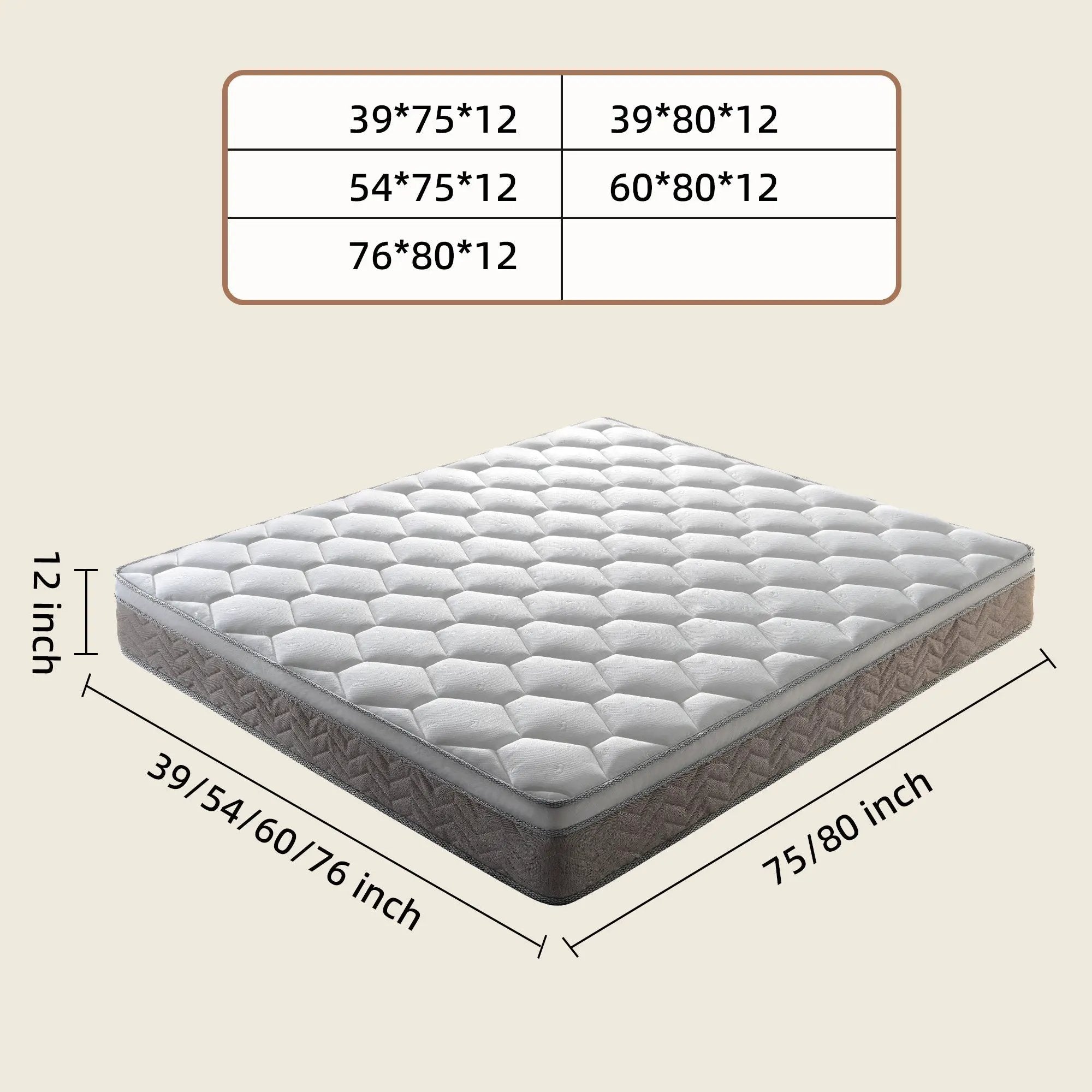 12 Inch Hybrid Mattress in a Box - Medium Firm by HouseOfZazla