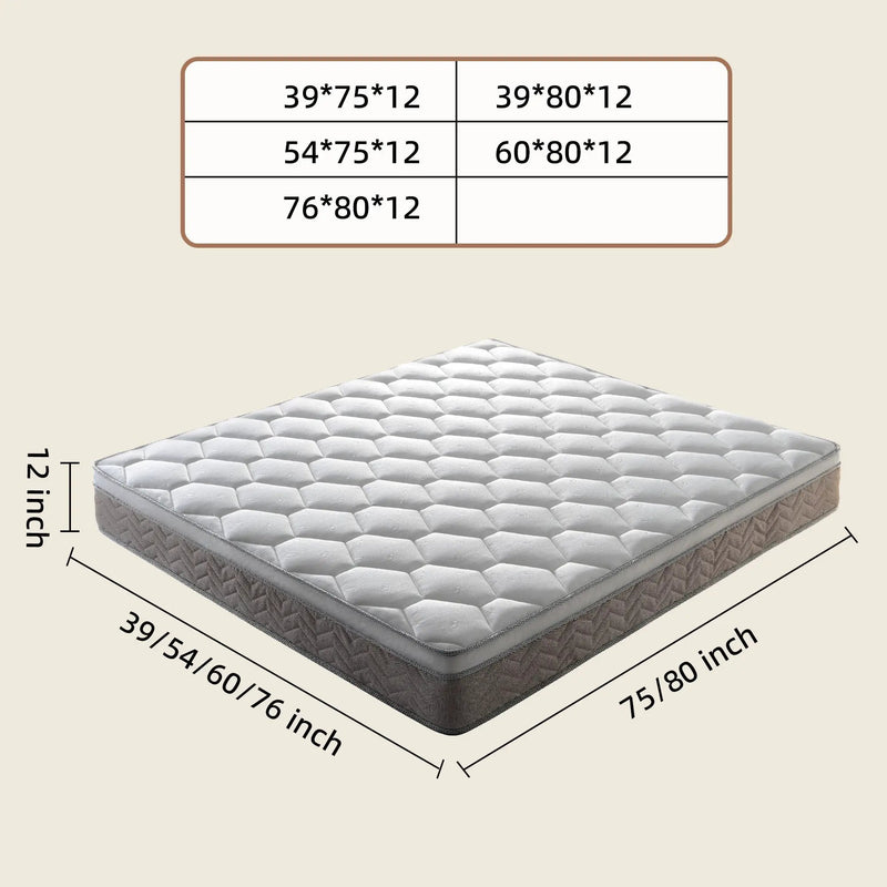 12 Inch Hybrid Mattress in a Box - Medium Firm by HouseOfZazla