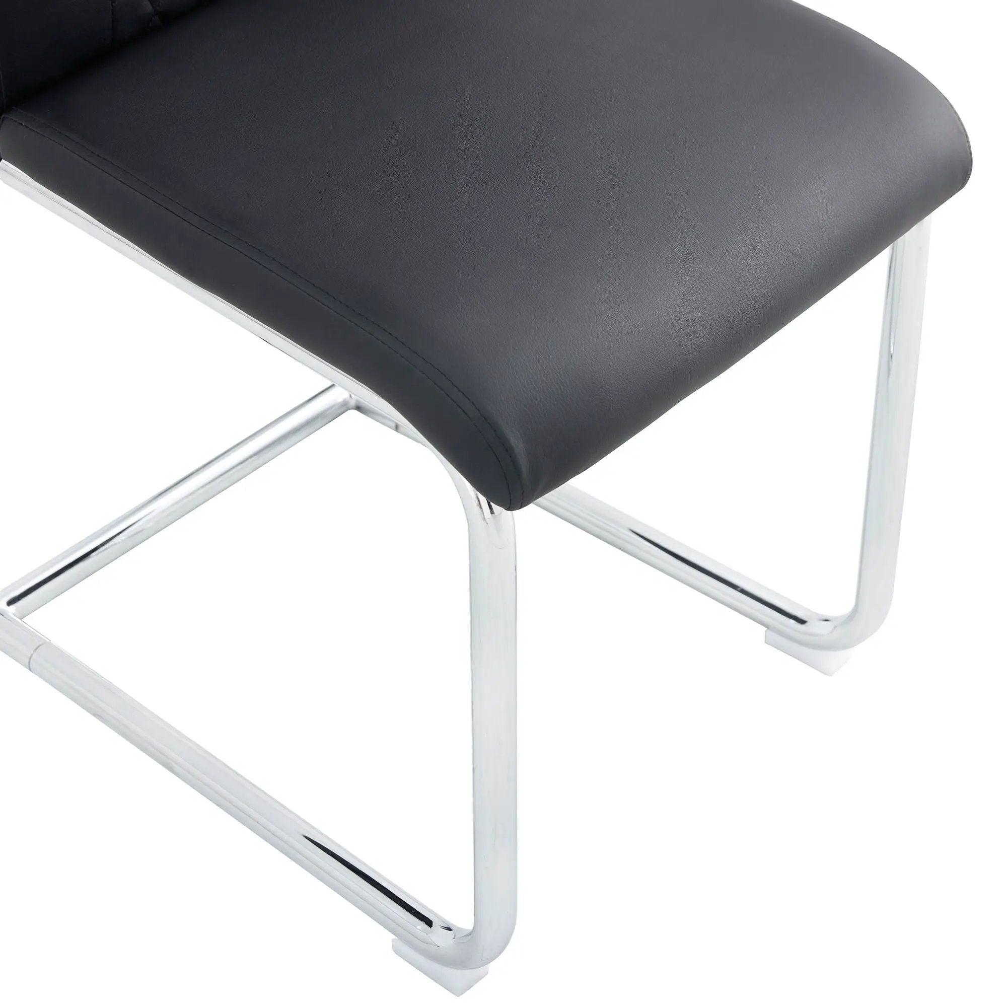 Modern Dining Chairs With Padded Seat, Metal Legs by HouseOfZazla