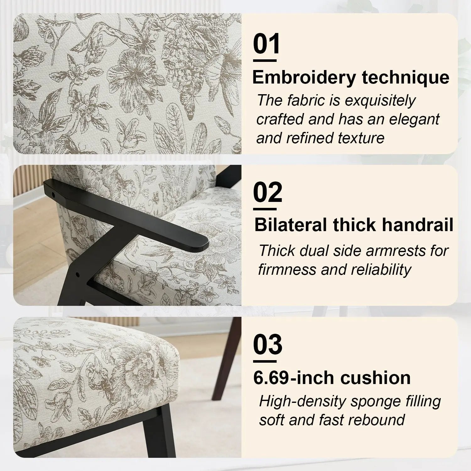 Mid-Century Modern Lounge Armchair - Seat Cushion (Beige + Grey) by HouseOfZazla
