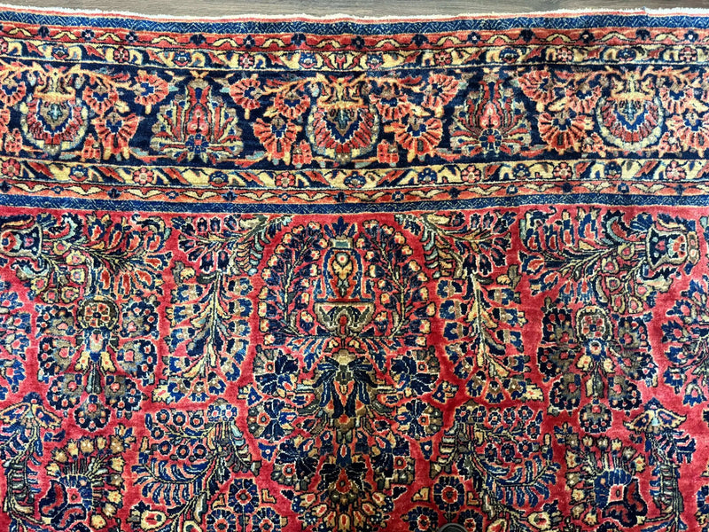 Palace Size Persian Sarouk Rug 10x16, Rare Size, Red, Large Antique Persian Carpet by Jewel Rugs