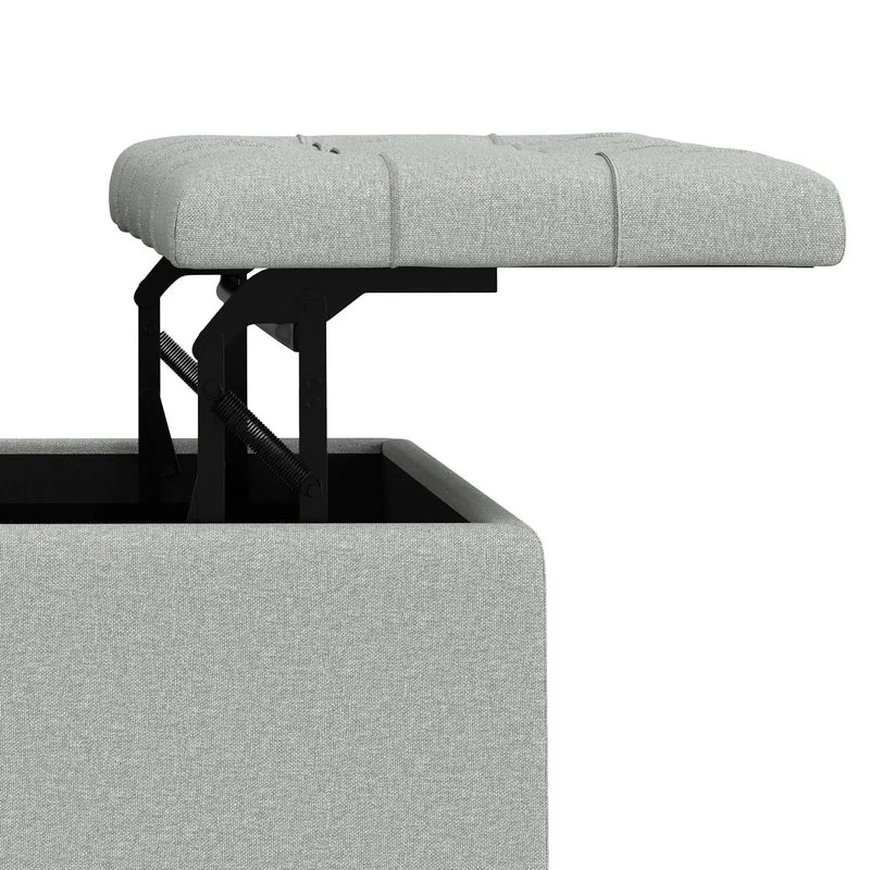 Harrison - Coffee Table Storage Ottoman Lift Top - Stone Gray by HouseOfZazla