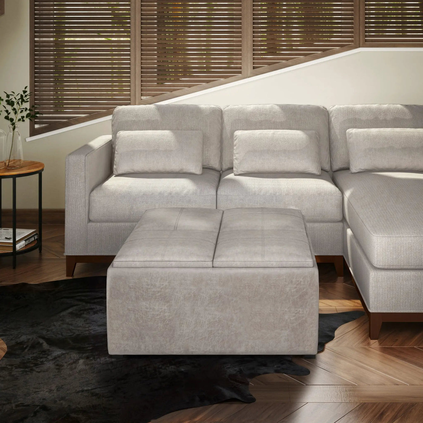 Avalon - Square Coffee Table, Storage Ottoman by HouseOfZazla