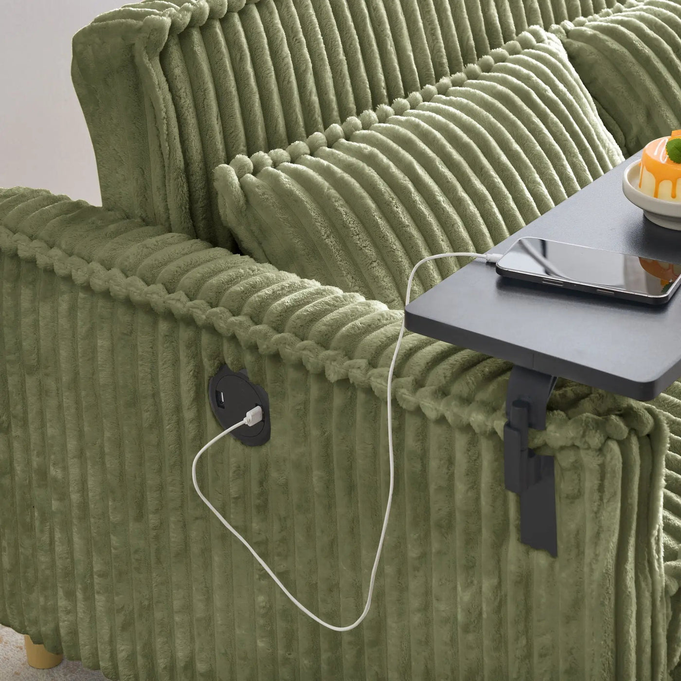 Pull Out Sofa With Movable Tabletop And USB Ports by HouseOfZazla