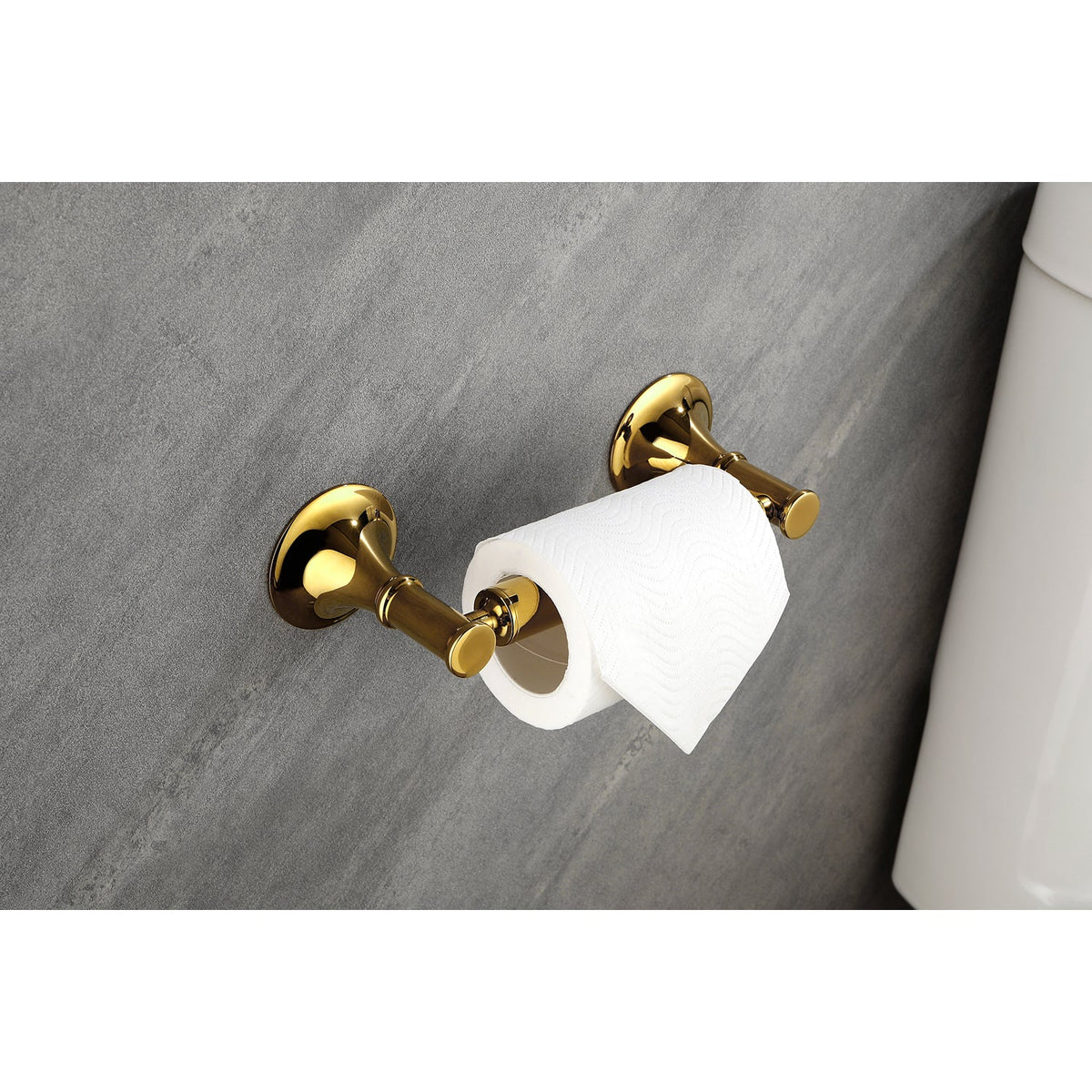 6 Piece Bathroom Accessories Set with Brass Construction - Gold, Matte Black, Brushed Gold, photo 8 of 10
