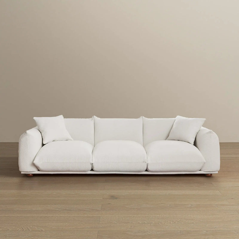Kely Modern 100'' Cream Boucle Upholstered Sofa by HouseOfZazla