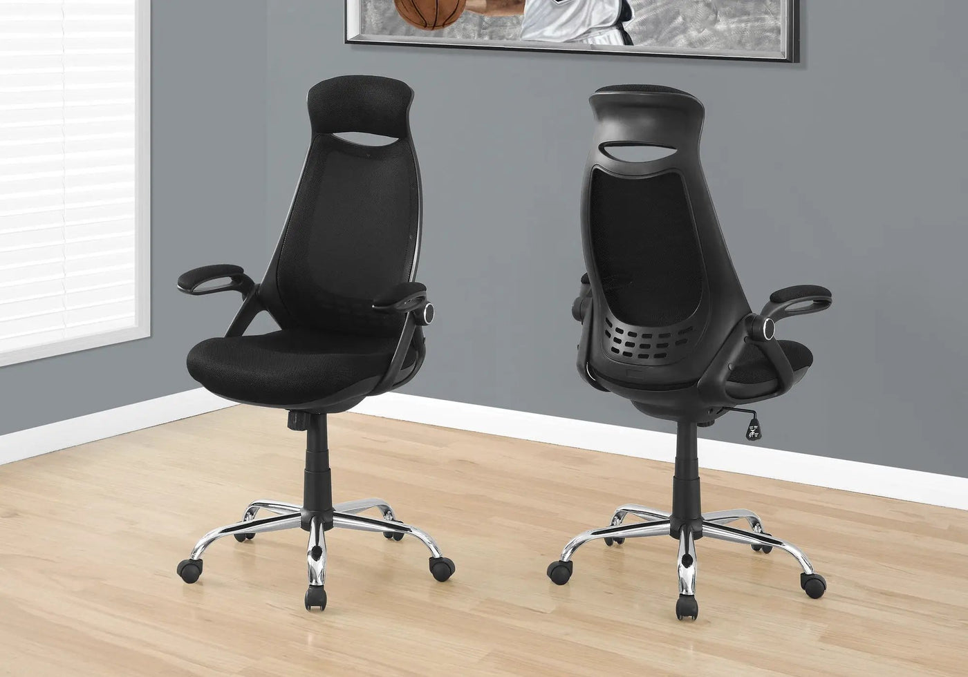 Office Chair, Adjustable Height, Swivel, Ergonomic, Armrests, Contemporary & Modern by HouseOfZazla
