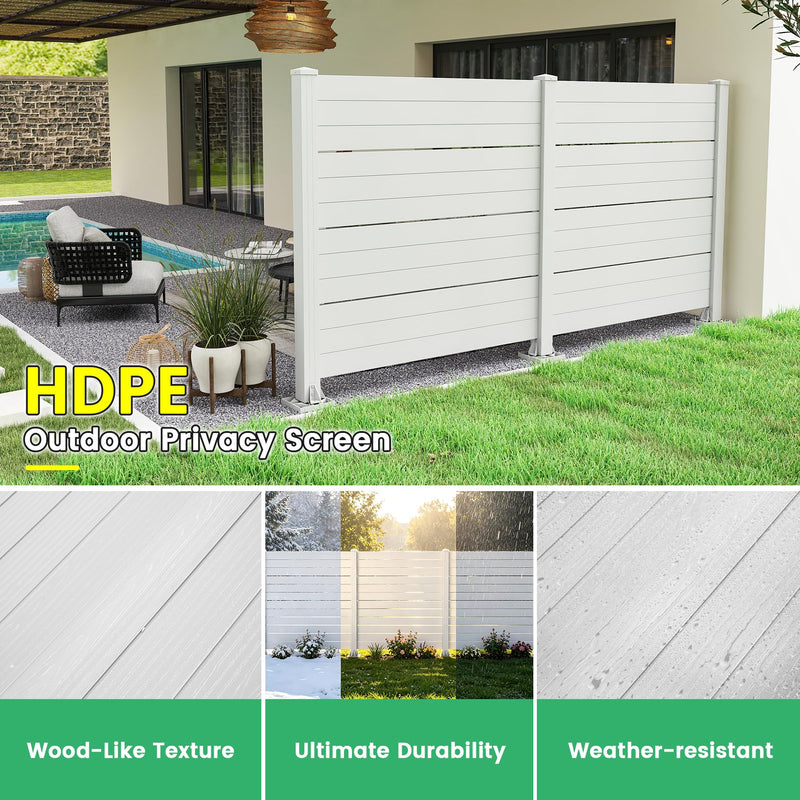 50" W x 49" H Outdoor Privacy Screen with Aluminum Posts, 2 Panels by HouseOfZazla