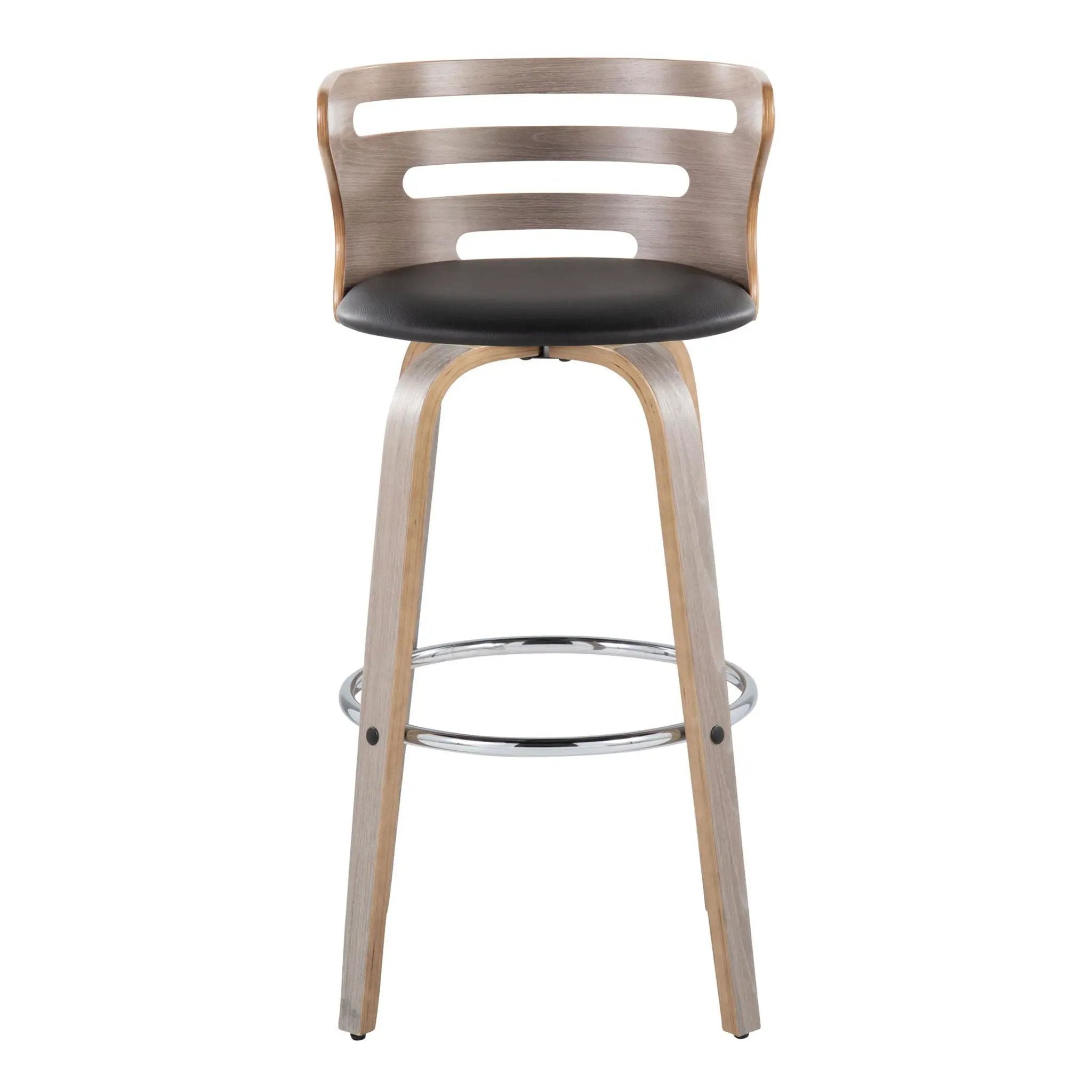 Cosini - Mid Century Modern Fixed Height, Barstool With Swivel With Round Footrest (Set of 2) by Unique Piece Furniture