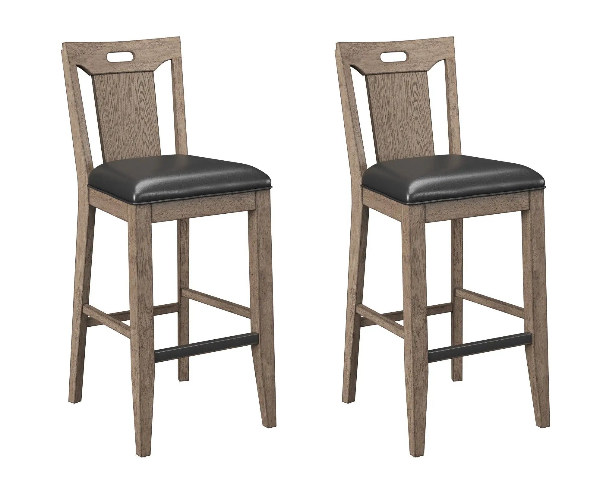 Slat Back Bar Stools (Set of 2) - Brown by Unique Piece Furniture