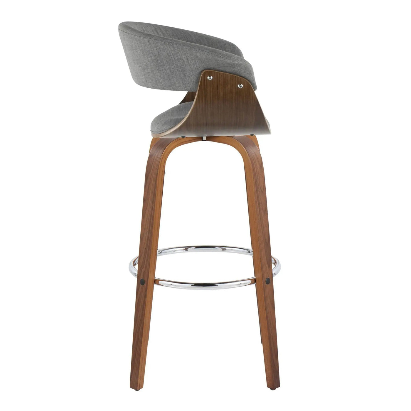 Vintage Mod - Mid Century Modern Fixed Height Barstool With Swivel With Round Footrest (Set of 2) by HouseOfZazla