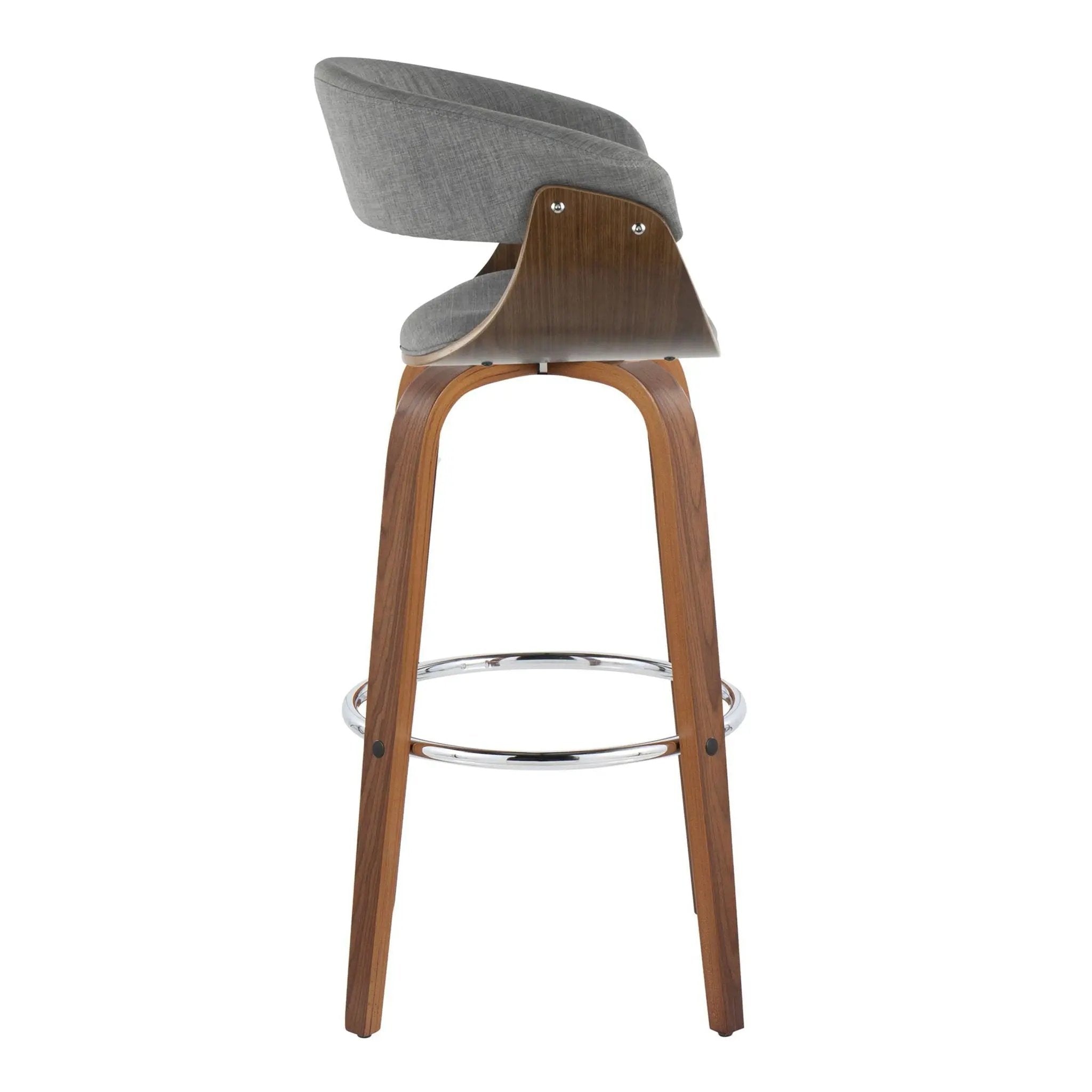 Vintage Mod - Mid Century Modern Fixed Height Barstool With Swivel With Round Footrest (Set of 2) by Unique Piece Furniture