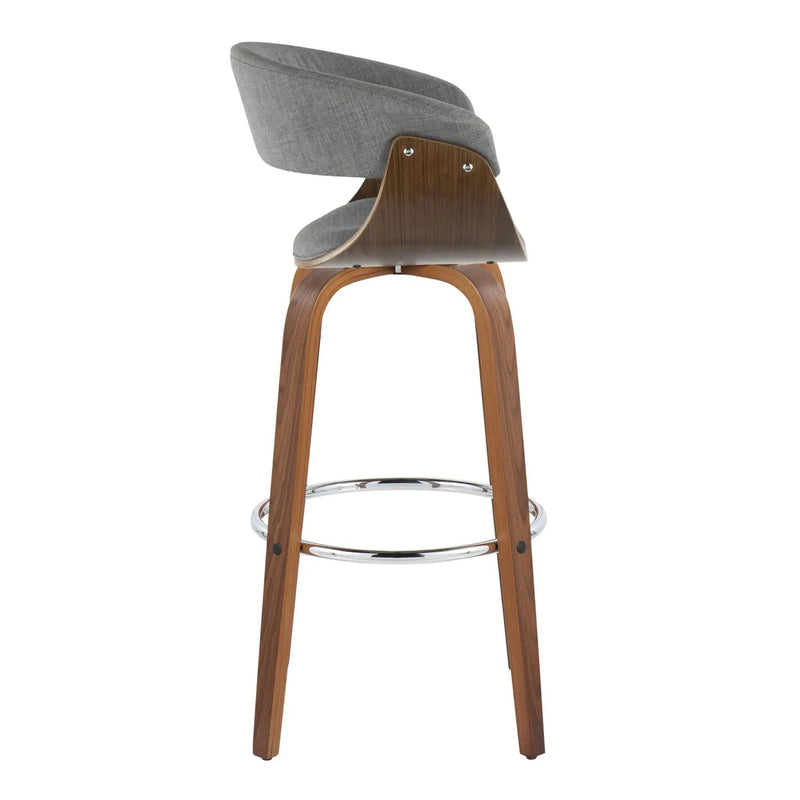Vintage Mod - Mid Century Modern Fixed Height Barstool With Swivel With Round Footrest (Set of 2) by Unique Piece Furniture
