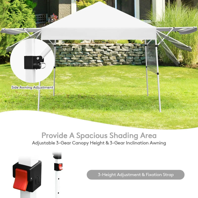 17 Feet x 10 Feet Foldable Pop Up Canopy with Adjustable Instant Sun Shelter by DirectDeals
