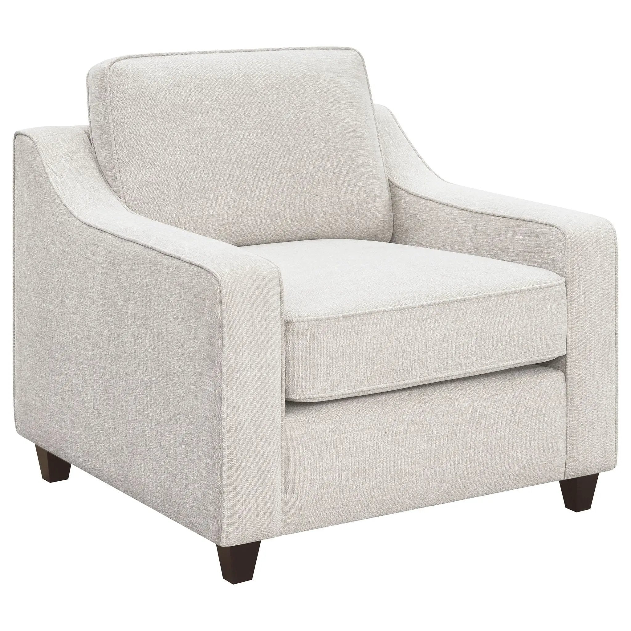 Christine Upholstered Sloped Arm Accent Chair Beige by Unique Piece Furniture