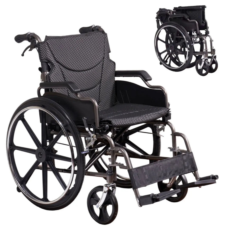 Heavy-Duty Manual Wheelchair for Adults with Double X Force Support by HouseOfZazla