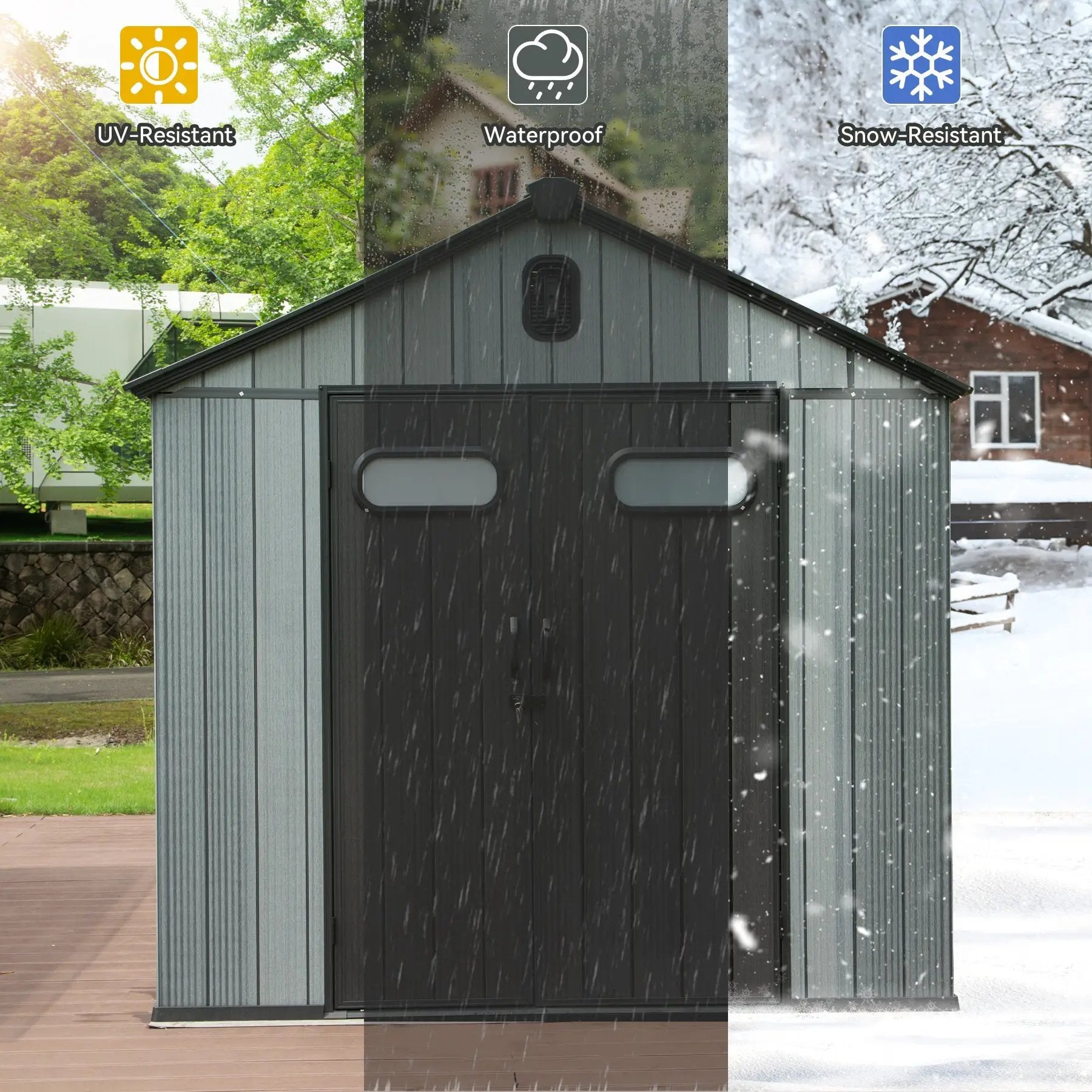 8X10FT Outdoor Resin Storage Shed by HouseOfZazla