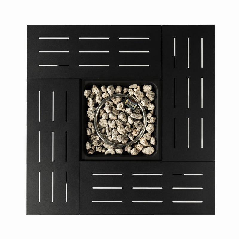 Propane Gas Fire Pit Table, 50000 Btu, Rectangular For Outside - Black by HouseOfZazla
