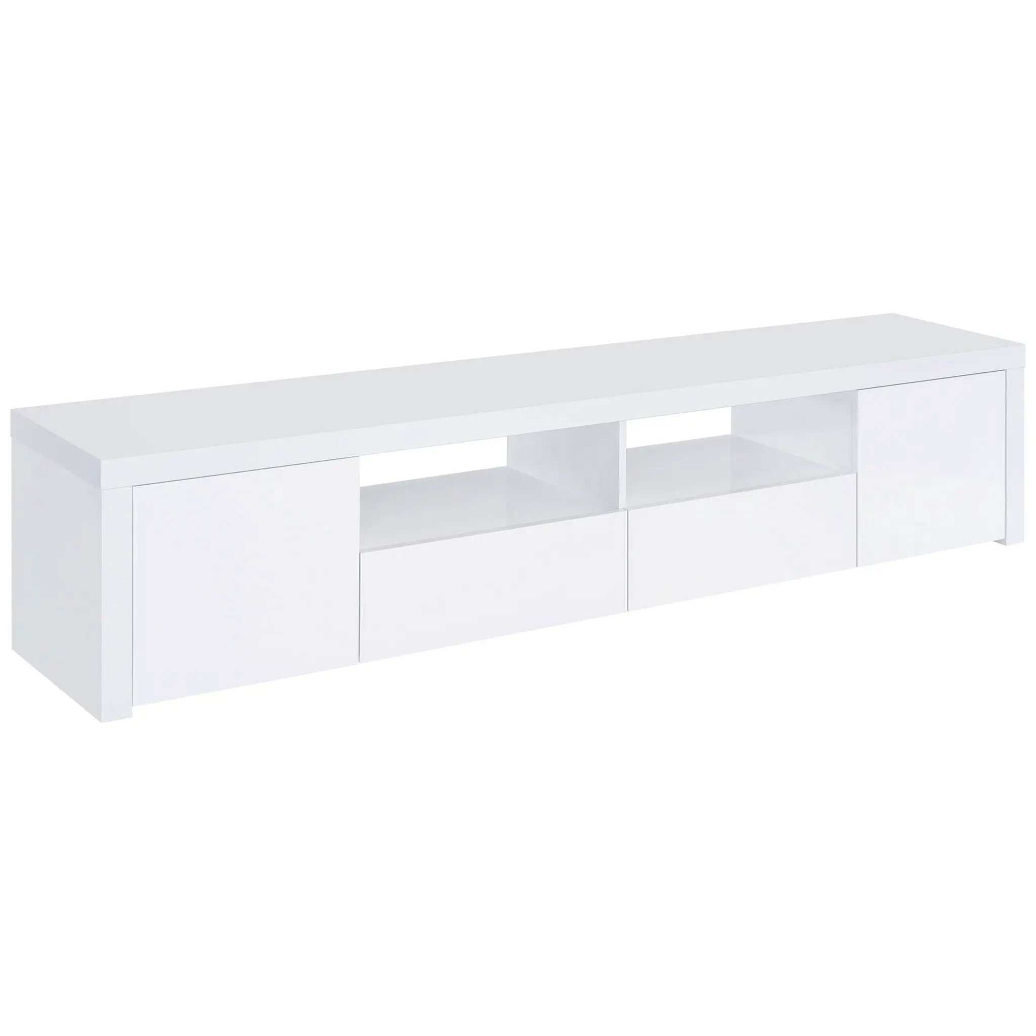 Jude 2-door Engineered Wood 79-inch TV Stand High Gloss White by Unique Piece Furniture