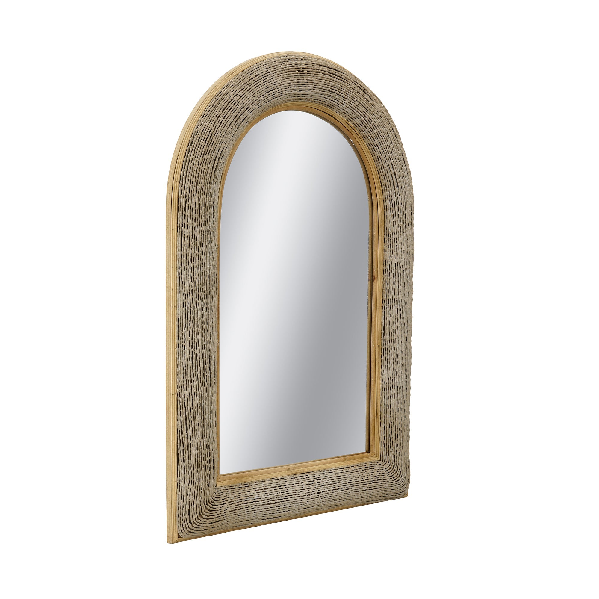 24.2"x36" Woven Texture Decorative Arched Mirror by HouseOfZazla