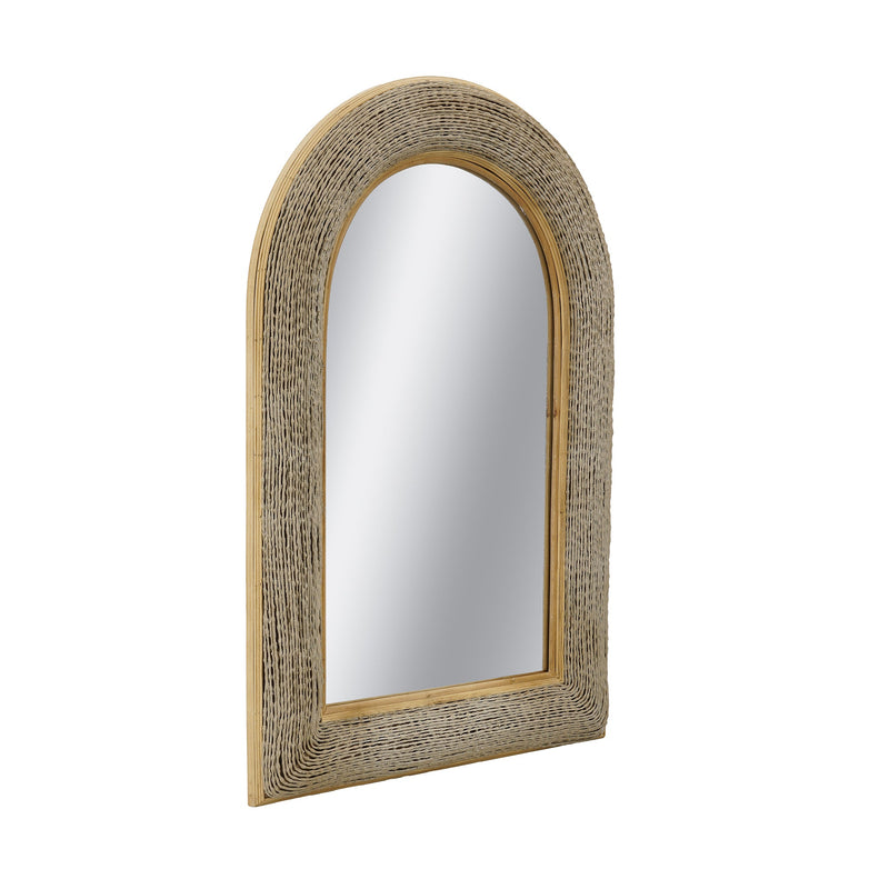 24.2"x36" Woven Texture Decorative Arched Mirror by HouseOfZazla