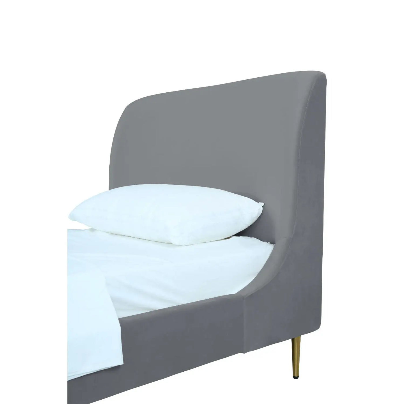 Mid-Century Modern Upholstered Bed With Curved Headboard by HouseOfZazla
