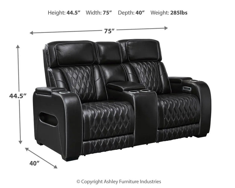 Boyington - Power Reclining Loveseat With Console/Adj Hdrst by Unique Piece Furniture