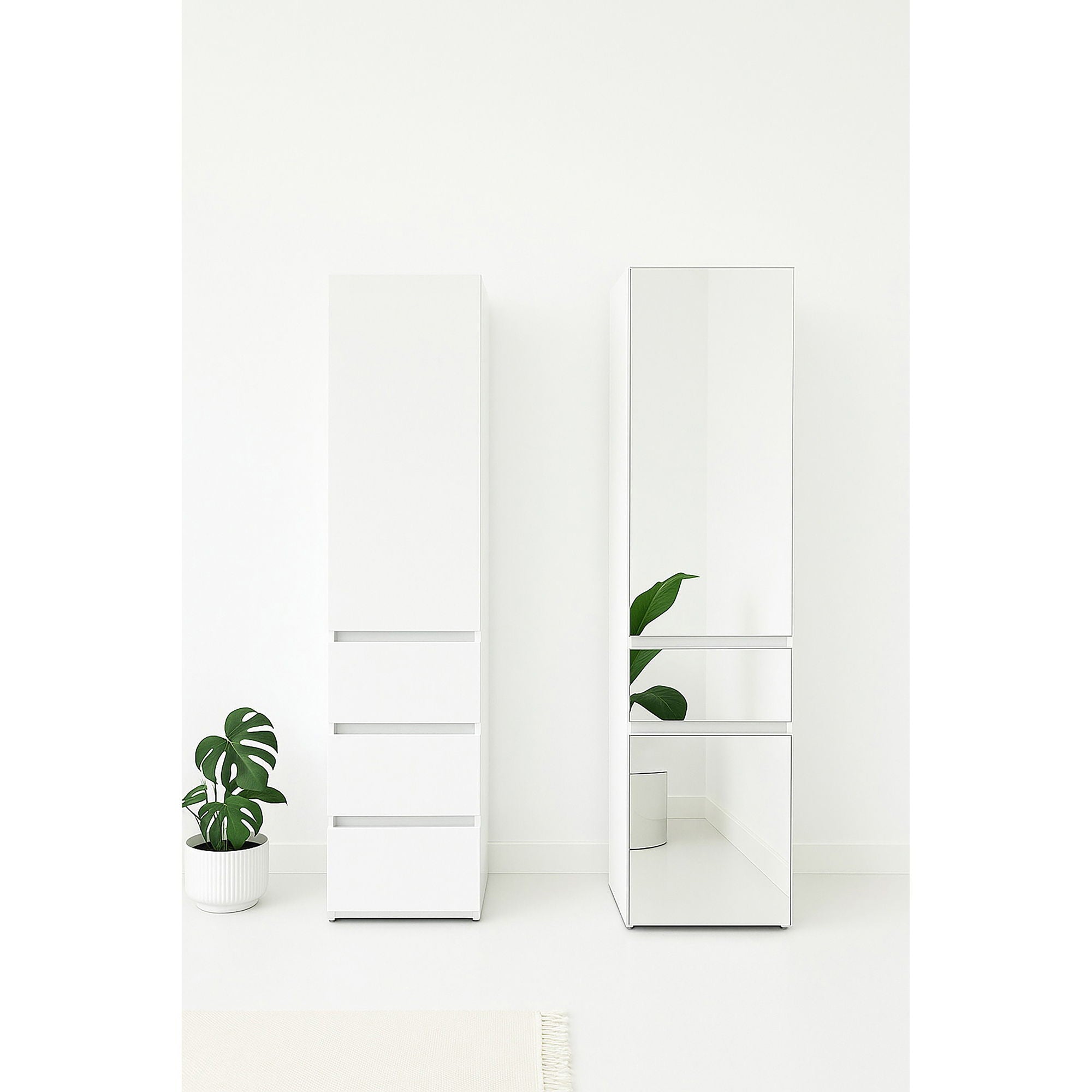 Elise - Modular Closet System With Mirror And Customizable Storage - White by HouseOfZazla