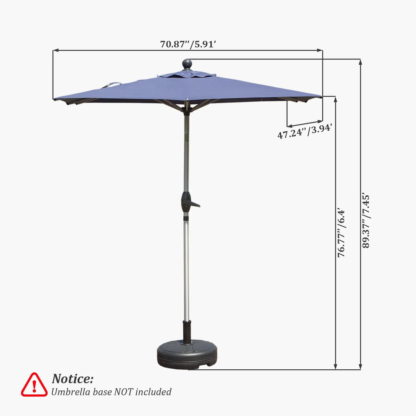 Rectangle Patio Umbrella with Crank Lift and Tilt Function by HouseOfZazla