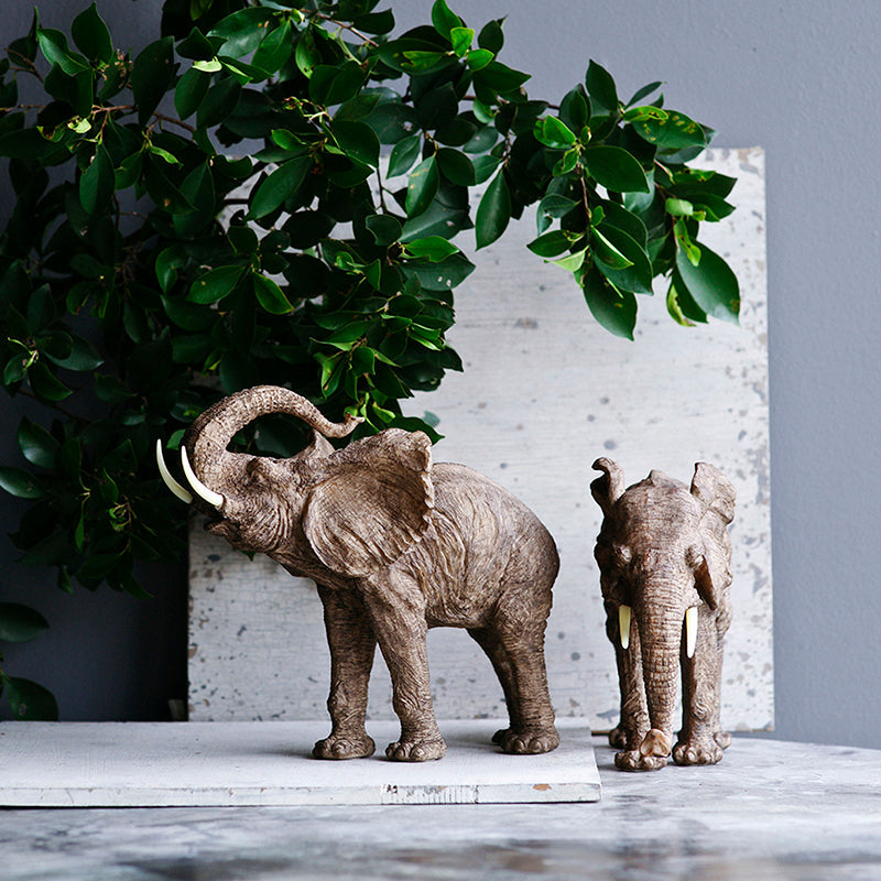 Polyresin Elephant Accent Decorative Object with Trumpeting Design - Black/Polyresin, photo 9 of 9
