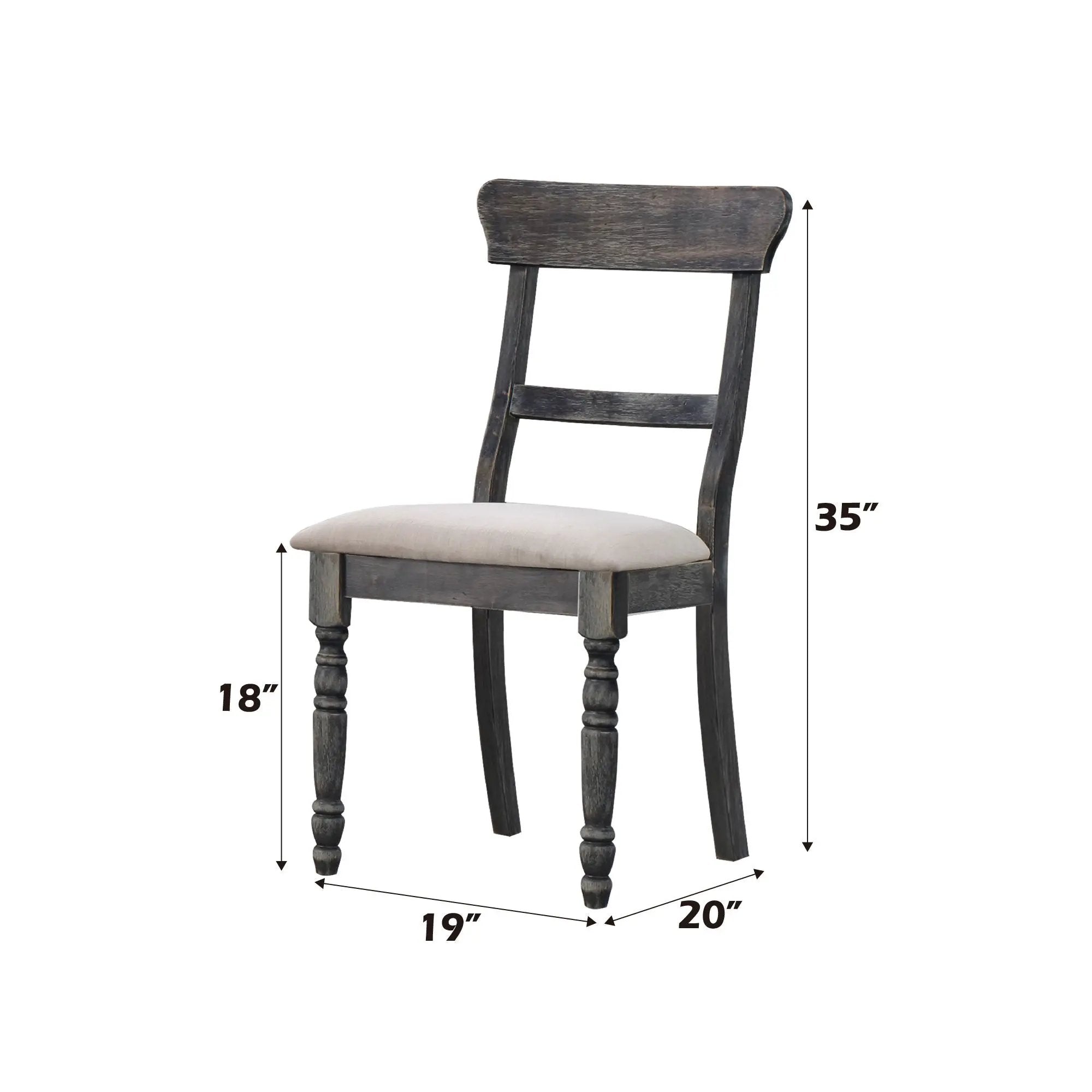 Leventis - Linen Weathered Side Chair (Set of 2) - Light Brown by HouseOfZazla