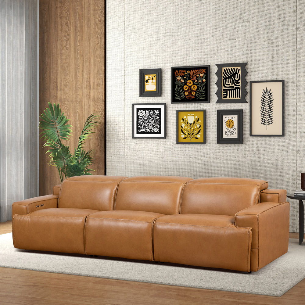 Triple Power Recliner Sofa with Three-Stage Reclining - Tan, photo 7 of 13