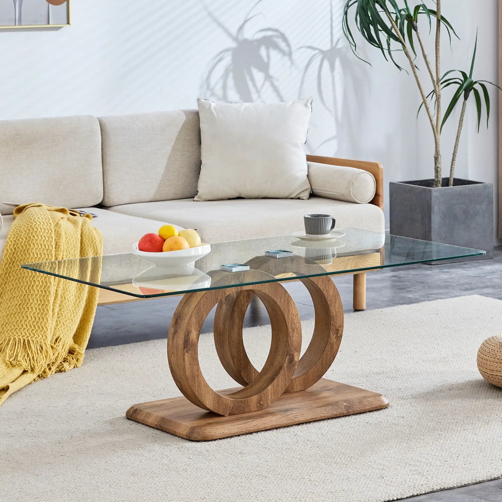 Contemporary Style Glass Top Coffee Table by Unique Piece Furniture
