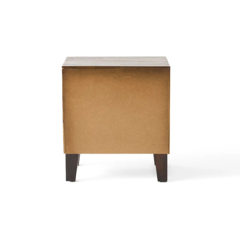 End Table in Brown Acacia Wood with Storage Drawer and Shelf by HouseOfZazla