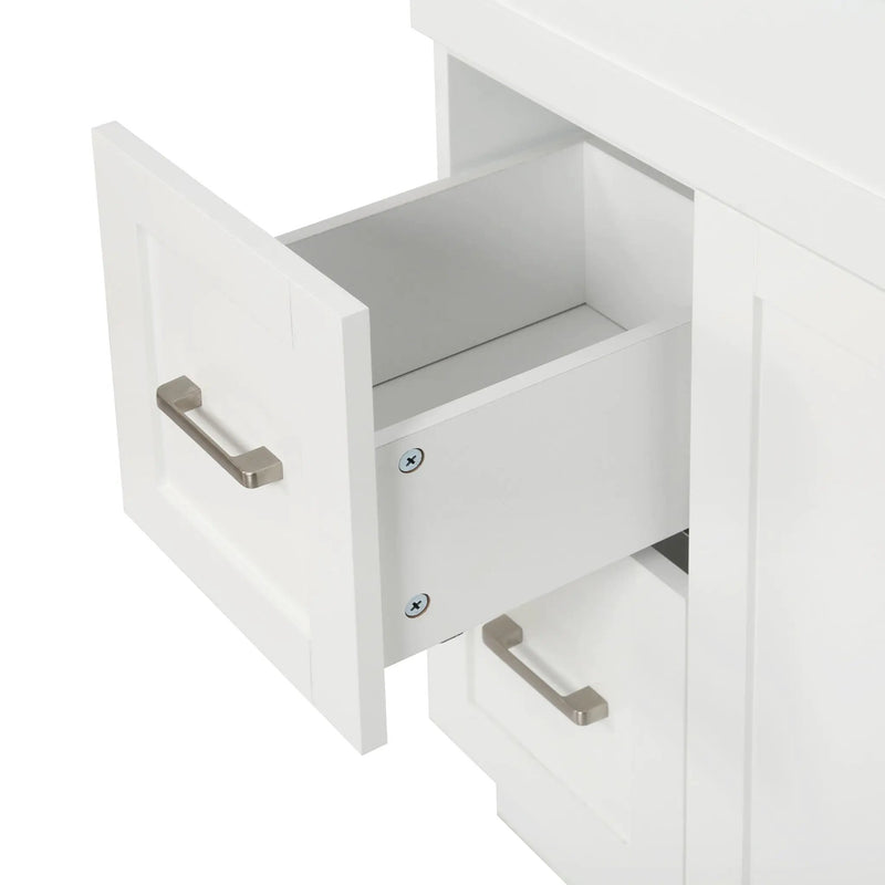 Bathroom Vanity With 2 Doors, 2 Drawers, Adjustable Shelf, Hidden Slides & Soft Close Hinges