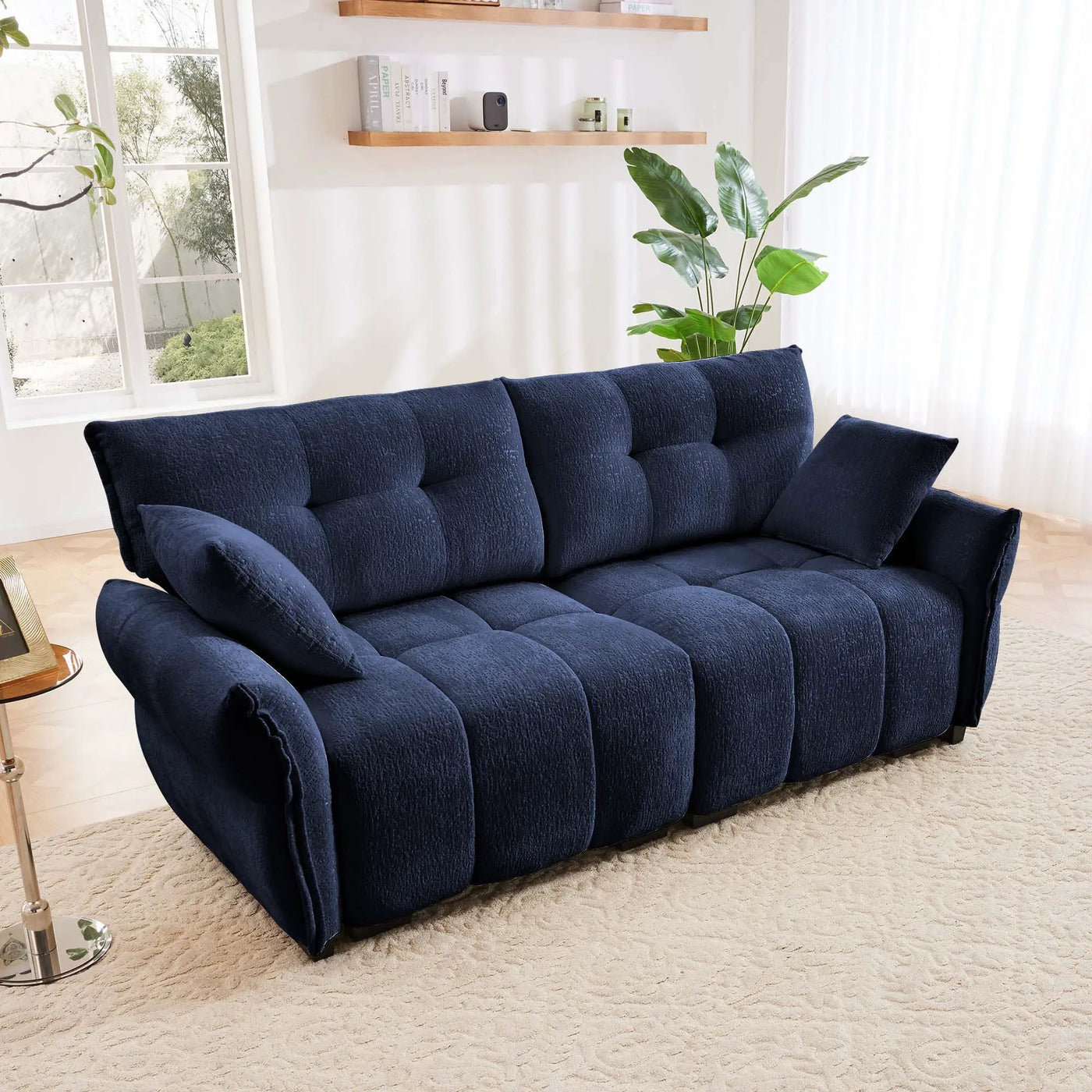 Modern Sofa & Pillows, Textured Cover, High Rebound Cushions by Unique Piece Furniture