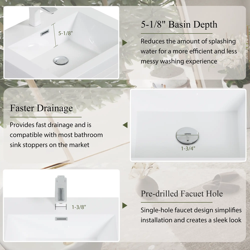 36" Freestanding Bathroom Vanity with Sink and Storage Cabinet by HouseOfZazla