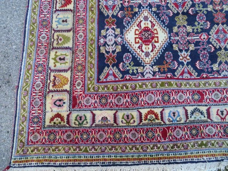 Oversized Persian Shiraz Tribal Rug 13x19, Palace Sized Oriental Carpet, Handmade Hand-Knotted X Large Rug, Red Blue Cream, Allover Herati Pattern by Jewel Rugs