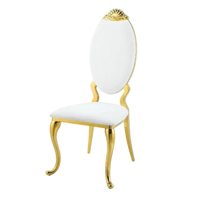 Fallon - Side Chair (Set of 2) - White Velvet & Mirrored Gold by Unique Piece Furniture