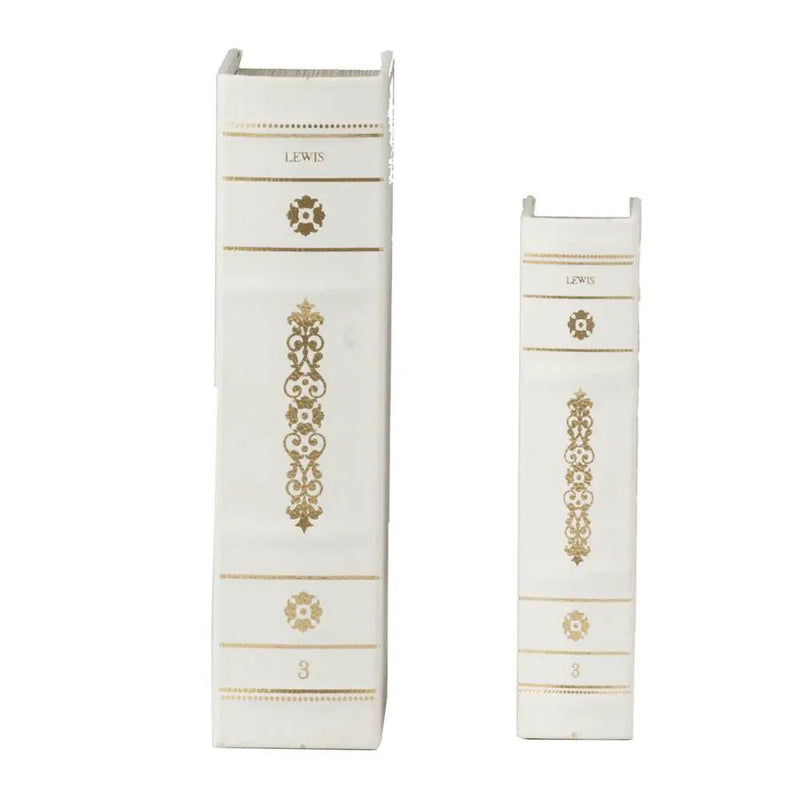 Book Boxes (Set of 2) - White / Gold by Unique Piece Furniture