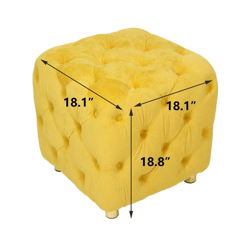 Modern Upholstered Ottoman, Exquisite Small End Table, Soft Foot Stool, Dressing Makeup Chair, Comfortable Seat For Living Room, Bedroom, Entrance by HouseOfZazla