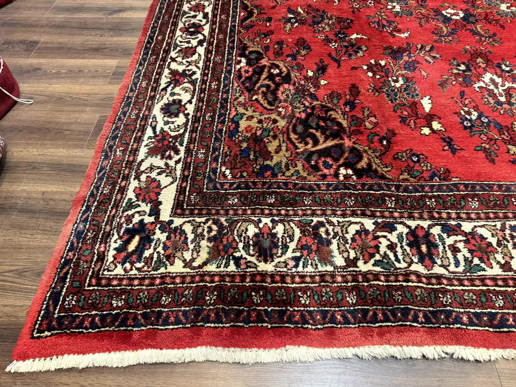 Palace Size Persian Rug 11x18, Red, Bibikabad Rug, Handmade Large Wool Carpet, Persian Hamadan Rug, Dargazin Rug by Jewel Rugs
