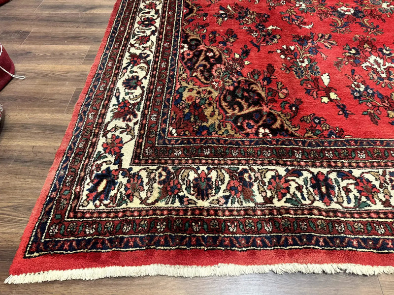 Palace Size Persian Rug 11x18, Red, Bibikabad Rug, Handmade Large Wool Carpet, Persian Hamadan Rug, Dargazin Rug by Jewel Rugs