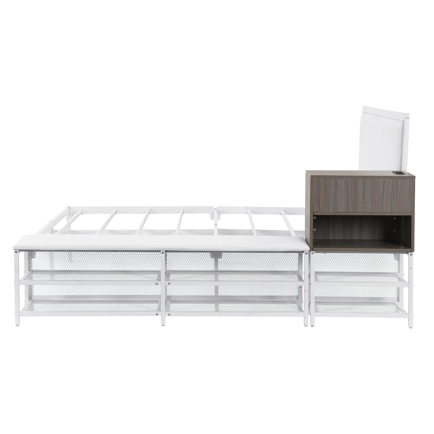 Platform Bed With 2 Tier Storage Shelves, Storage Cabinet by HouseOfZazla