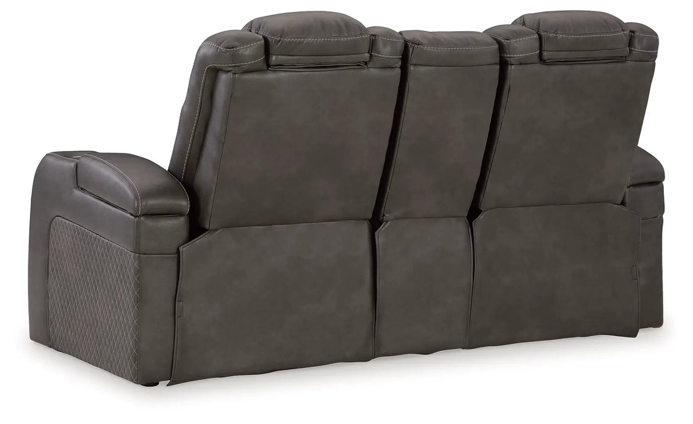 Fyne-dyme - Power Reclining Loveseat With Console/Adj Hdrst by Unique Piece Furniture