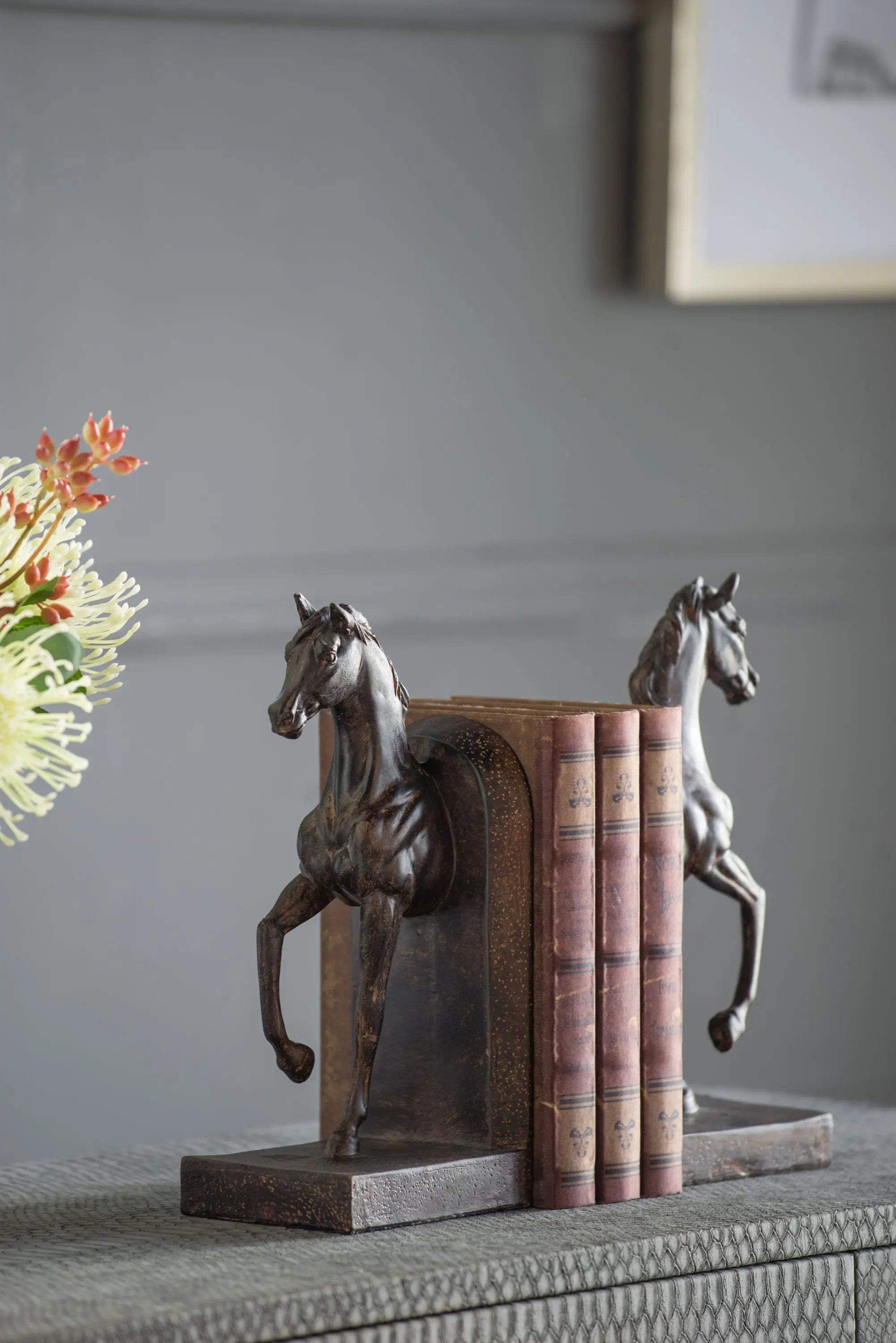 S/2 5x4x10.5' Trotting Horse Bookends by HouseOfZazla