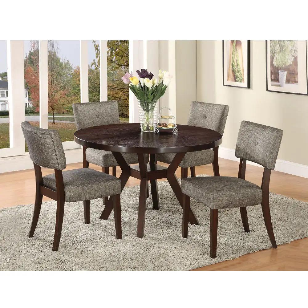 Drake - Side Chair (Set of 2) - Gray Fabric & Espresso by Unique Piece Furniture
