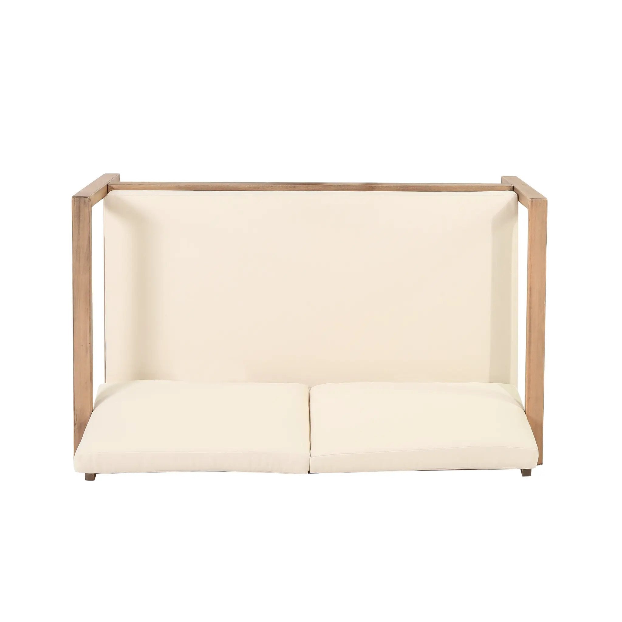 Outdoor Acacia Wood Loveseat and Coffee Table Set with Cushions by HouseOfZazla