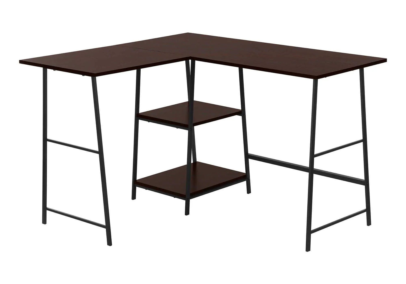 L-Shape Corner Computer Desk with Storage Shelves by HouseOfZazla